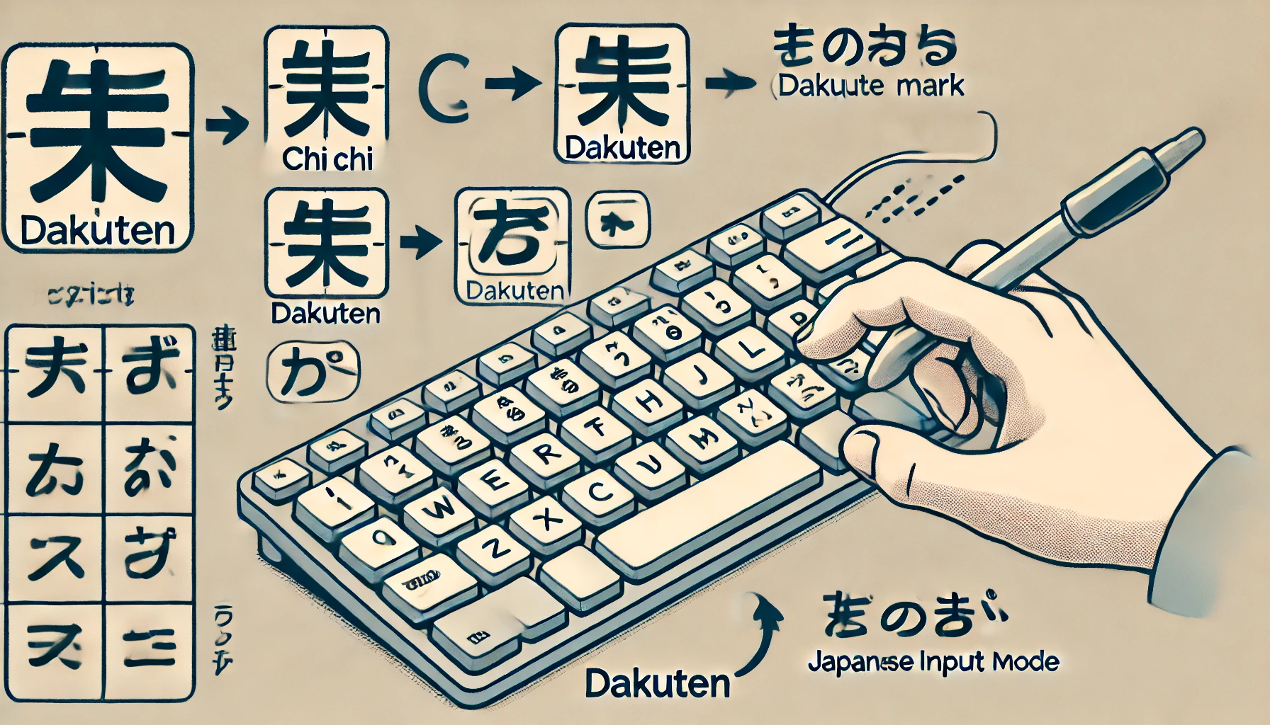 ちに点々 打ち方 パソコン